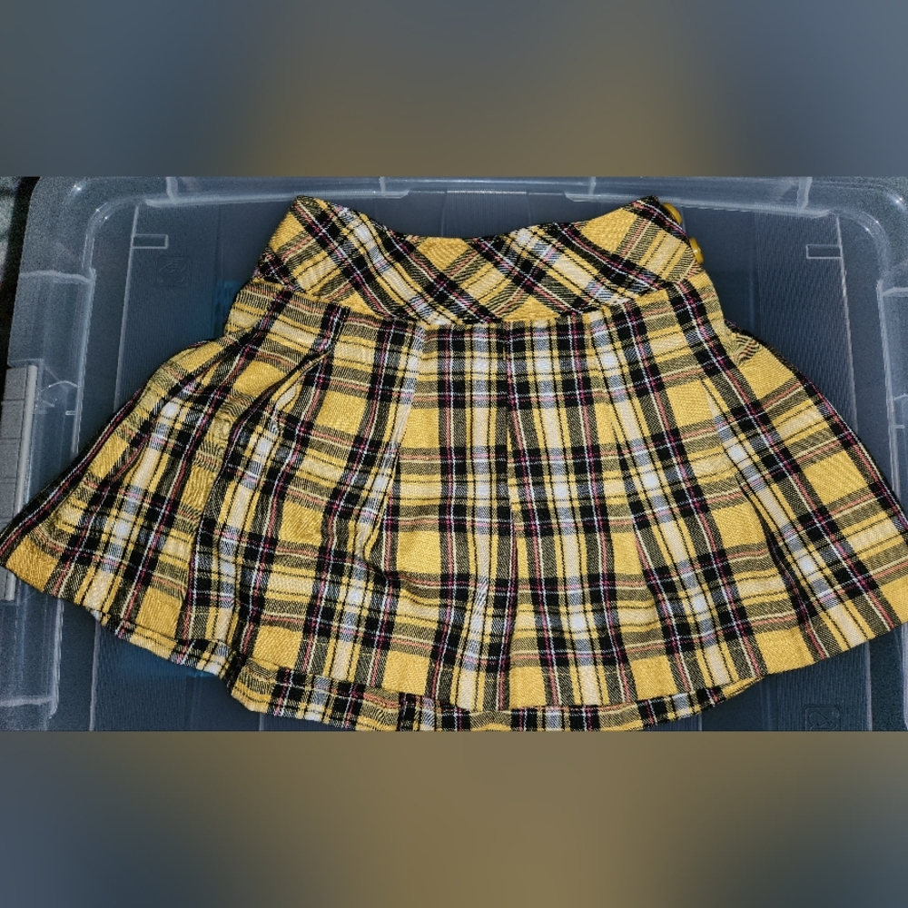 Garanimal Childrens Yellow Plaid  Skort